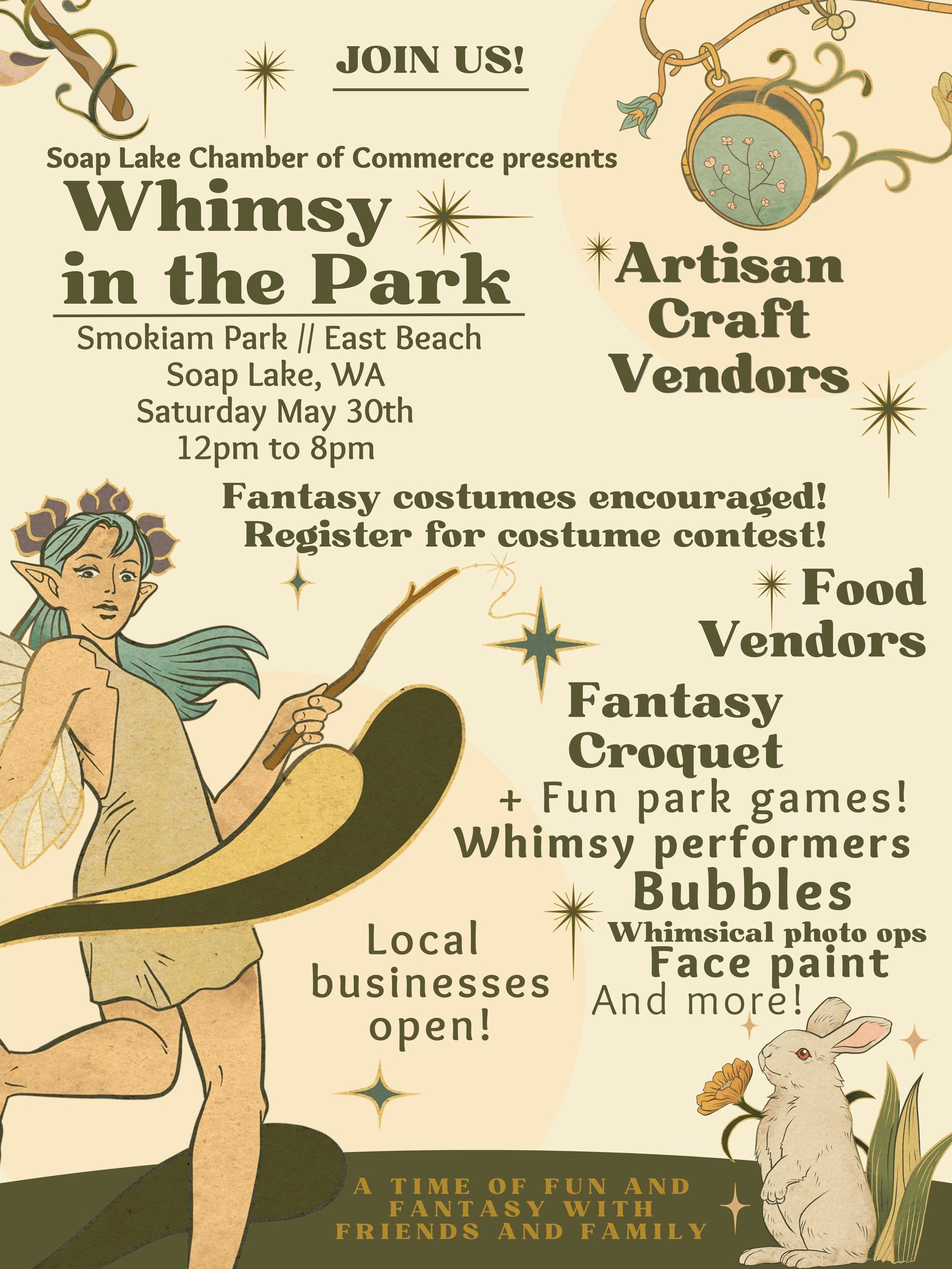 Whimsy in the Park 2026 event poster